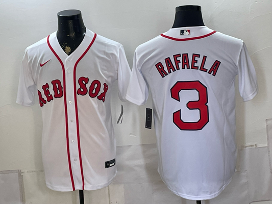 Men's Boston Red Sox Ceddanne Rafaela #3 White Home Replica Jersey