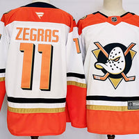 Men's Anaheim Ducks Trevor Zegras #11 White Game Jersey1
