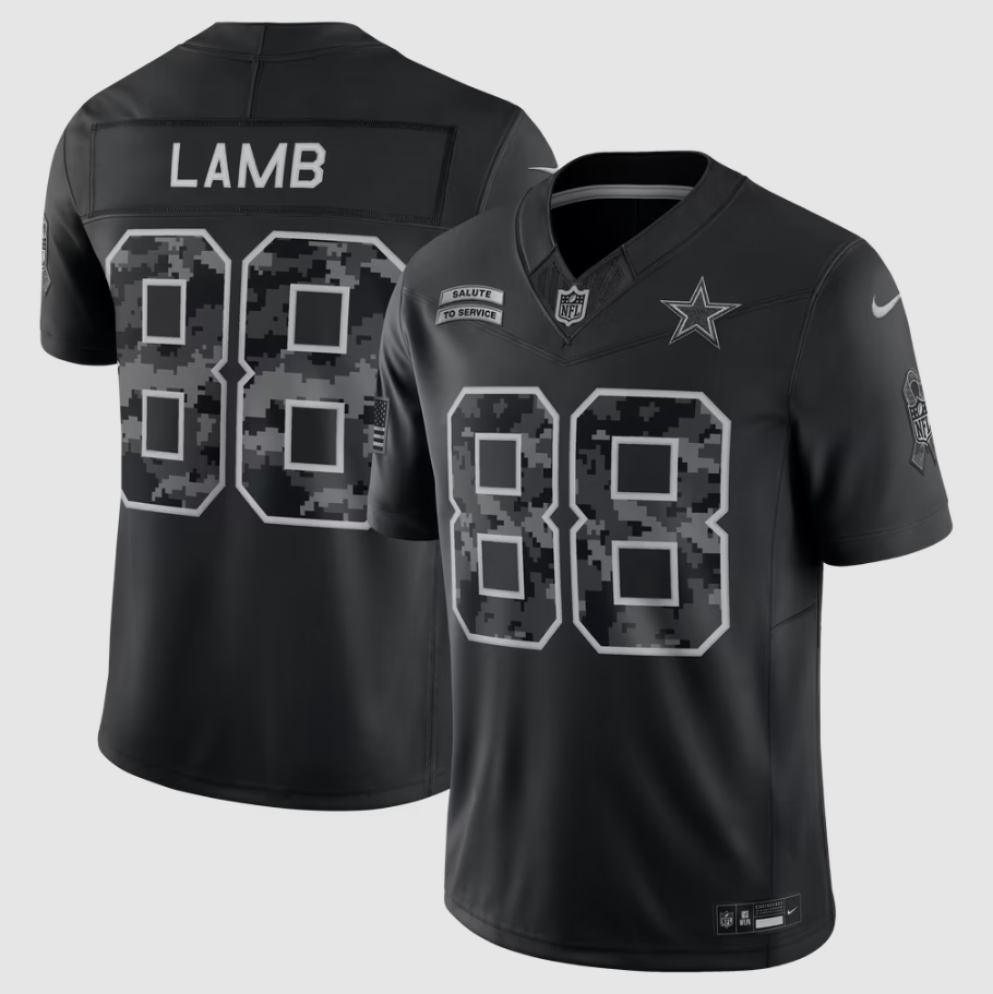 Men's Dallas Cowboys CeeDee Lamb #88 Black 2026 Salute to Service Stitched Limited Jersey