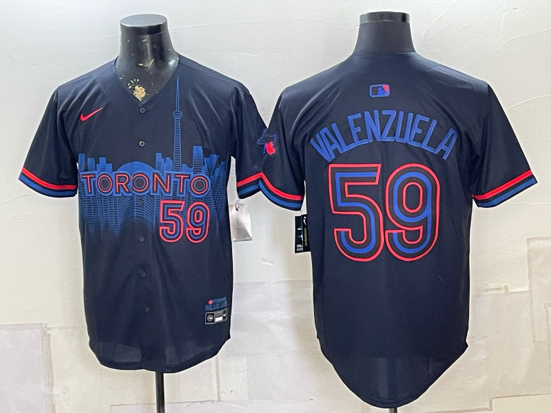 Men's Toronto Blue Jays Brandon Valenzuela #59 Black 2024 City Connect Limited Player Jersey