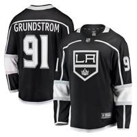 Men's Los Angeles Kings Carl Grundstrom #91 Black Home Breakaway Player Jersey1