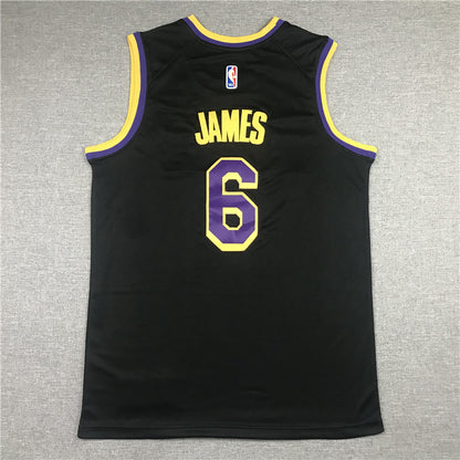 Men's Los Angeles Lakers LeBron James 2020/21 Black Swingman Player Jersey1