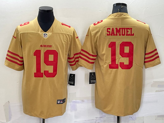 Men's San Francisco 49ers Deebo Samuel #19 Yellow Inverted Legend Jersey1