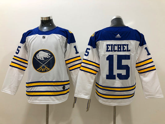 Men's Buffalo Sabres Jack eichel #15 White Replica Player Jersey1
