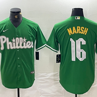 Men's Philadelphia Phillies Brandon Marsh #16 Green Replica Player Jersey1