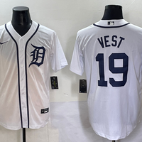 Men's Detroit Tigers Will Vest #19 White Home Replica Player Jersey