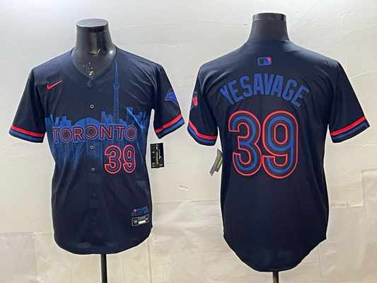 Men's Toronto Blue Jays Trey Yesavage #39 Black 2024 City Connect Limited Player Jersey
