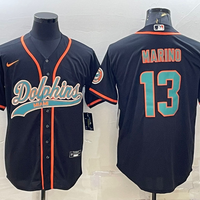 Men's Miami Dolphins Dan Marino #13 Black Game Jersey1 Joint Edition
