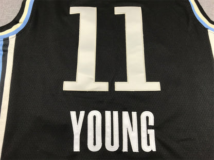 Men's Atlanta Hawks Trae Young #11 Black 2023/24 Swingman Jersey1 - City Edition