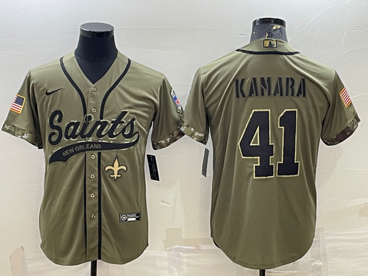 Men's New Orleans Saints Alvin Kamara #41 Olive 2022 Salute To Service Retired Player Limited Jersey1 Joint Edition