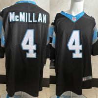 Men's Carolina Panthers Tetairoa McMillan #4 Black Team Game Jersey