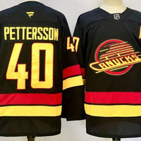 Men's Vancouver Canucks Elias Pettersson #40 Fanatics Black Alternate Premium Jersey