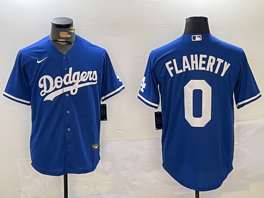 Men's Los Angeles Dodgers Jack Flaherty #0 Royal Alternate Replica Player Jersey1