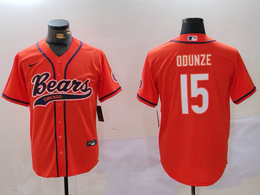 Men's Chicago Bears Rome Odunze #15 Orange Game Jersey1