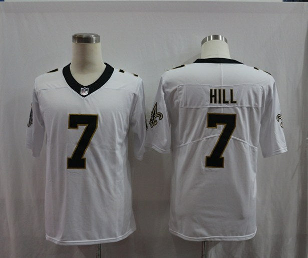 Men's New Orleans Saints Taysom Hill #7 White Game Jersey1