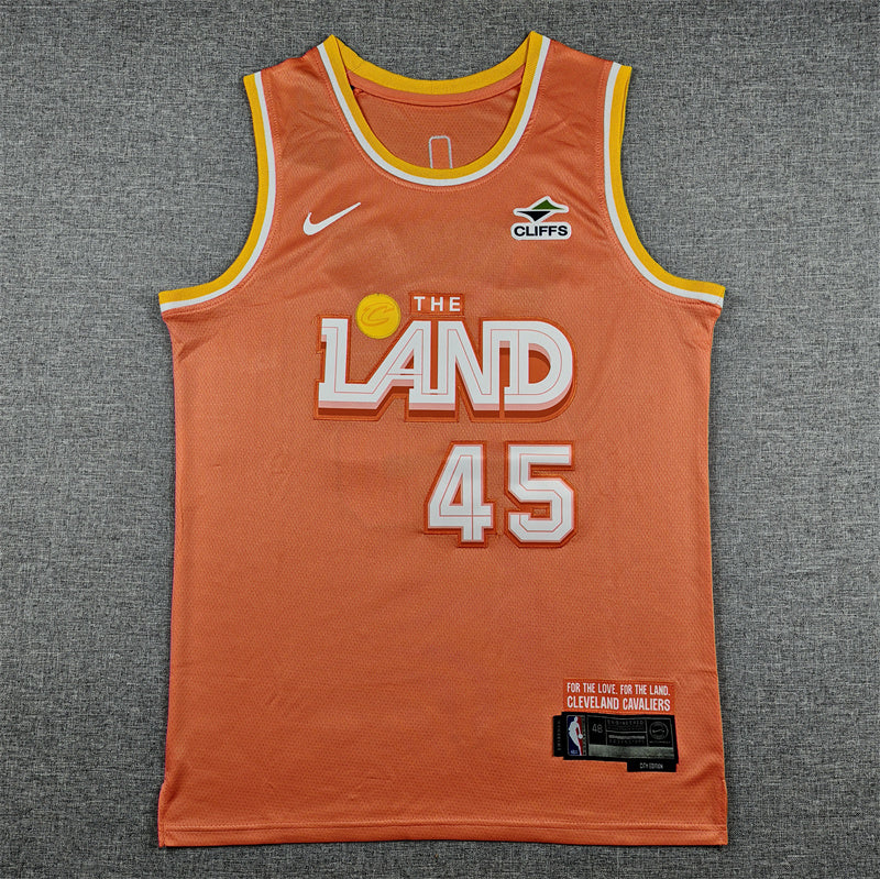 Men's Cleveland Cavaliers Donovan Mitchell #45 Orange 2025/26 Swingman Jersey - City Edition