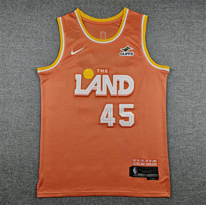 Men's Cleveland Cavaliers Donovan Mitchell #45 Orange 2025/26 Swingman Jersey - City Edition