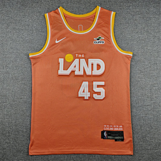 Men's Cleveland Cavaliers Donovan Mitchell #45 Orange 2025/26 Swingman Jersey - City Edition