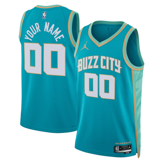 Men's Charlotte Hornets Teal 2023/24 Custom Swingman jersey1 - City Edition