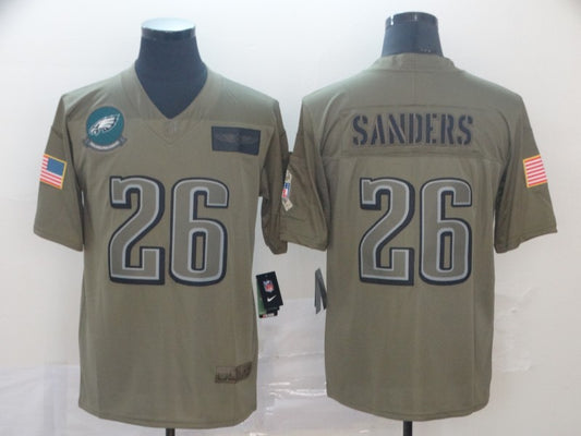Men's Philadelphia Eagles Miles Sanders #26 Brown Game Jersey1