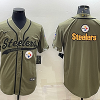 Men's Pittsburgh Steelers Olive 2022 Salute To Service Limited Jersey1