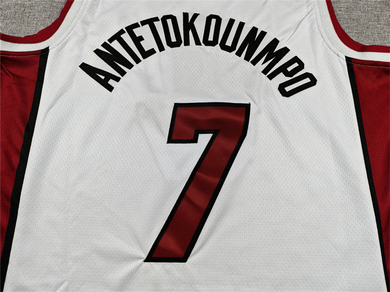 Men's Miami Heat Giannis Antetokounmpo #7 White Swingman Jersey - Association Edition