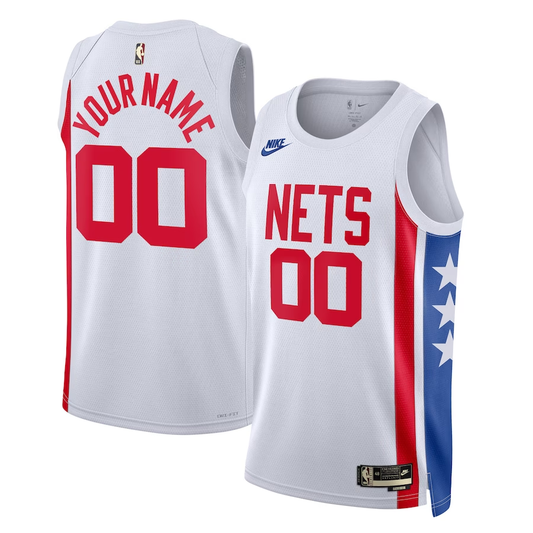 Men's Brooklyn Nets White 2022/23 Custom Swingman Jersey1 - Classic Edition