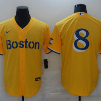 Men's Boston Red Sox Carl Yastrzemski #8 Gold City Connect Replica Player Jersey1