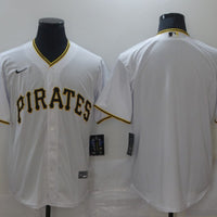 Men's Pittsburgh Pirates White Home Blank Replica Jersey1