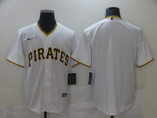 Men's Pittsburgh Pirates White Home Blank Replica Jersey1