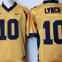 Men's California Golden Bears Marshawn Lynch #10 Yellow Player Game Jersey