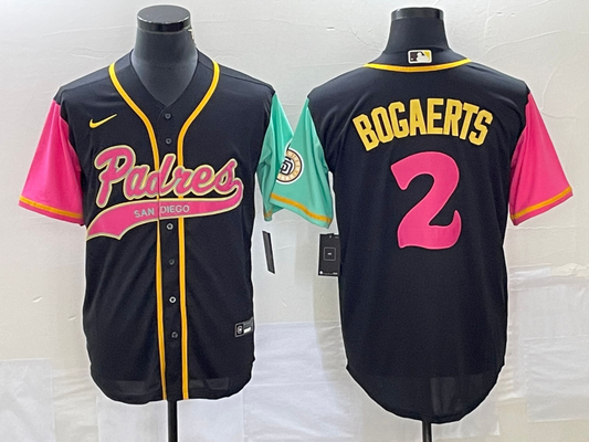 Men's San Diego Padres Xander Bogaerts #2 Black City Connect Replica Player Jersey1 Joint Edition