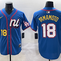 Men's National League Yoshinobu Yamamoto #18 Blue 2025 All-Star Edition Limited Player Jersey