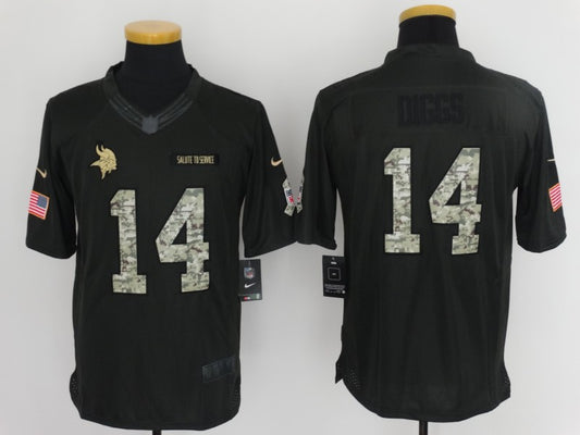 Men's Minnesota Vikings Stefon Diggs #14 Black Alternate Game Jersey1