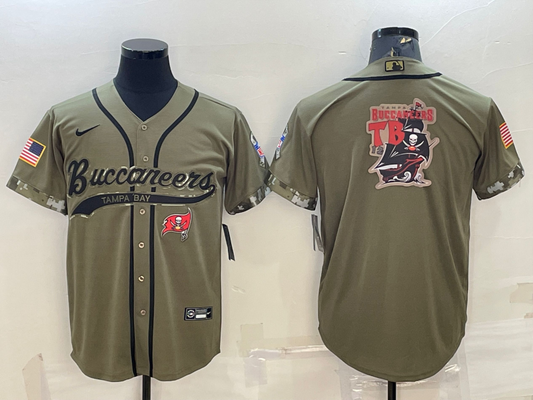Men's Tampa Bay Buccaneers Olive 2022 Salute To Service Retired Player Limited Jersey1