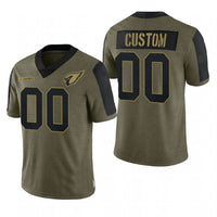 Custom1 Arizona Cardinals Olive Salute To Service Limited Jersey1 Name And Number Christmas Birthday Gift Football Jerseys
