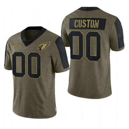 Custom1 Arizona Cardinals Olive Salute To Service Limited Jersey1 Name And Number Christmas Birthday Gift Football Jerseys