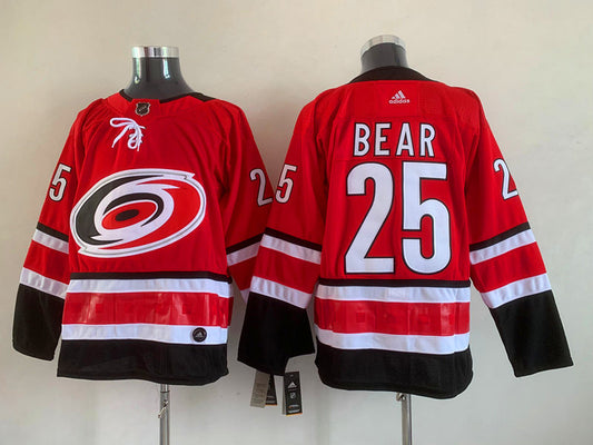 Men's Carolina Hurricanes Ethan Bear #25 Red Player Game Jersey1