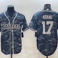 Men's Las Vegas Raiders Davante Adams #17 Grey Camouflage Game Jersey1 Joint Edition