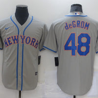 Men's New York Mets Jacob deGrom #48 Gray Replica Baseball Jersey1