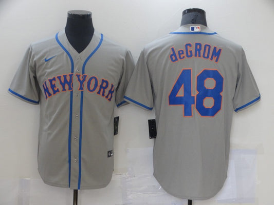 Men's New York Mets Jacob deGrom #48 Gray Replica Baseball Jersey1