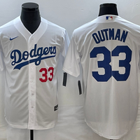 Men's Los Angeles Dodgers James Outman #33 White Home Replica Player Jersey1