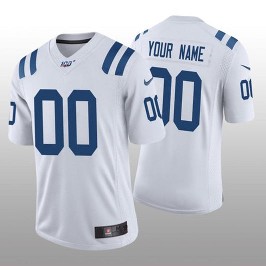Custom1 Indianapolis Colts White Vapor Limited 100th Season Jersey1 Stitched American Football Jerseys