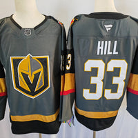 Men's Vegas Golden Knights Adin Hill #33 Gray Alternate Breakaway Jersey1