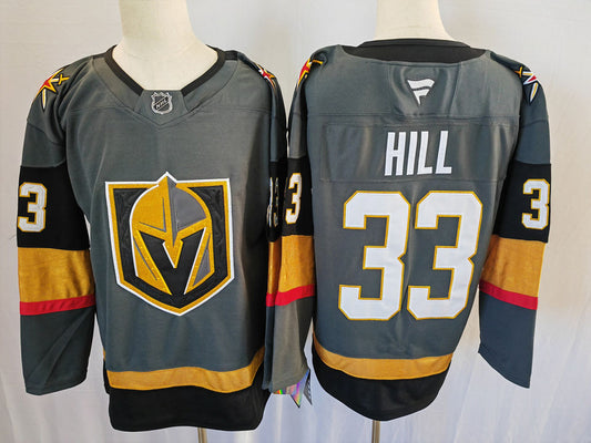 Men's Vegas Golden Knights Adin Hill #33 Gray Alternate Breakaway Jersey1