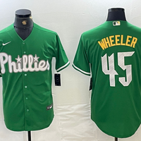 Men's Philadelphia Phillies Zack Wheeler #45 Green Replica Player Jersey1