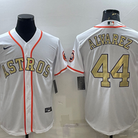 Men's Houston Astros Yordan Alvarez #44 White Replica Player Jersey1