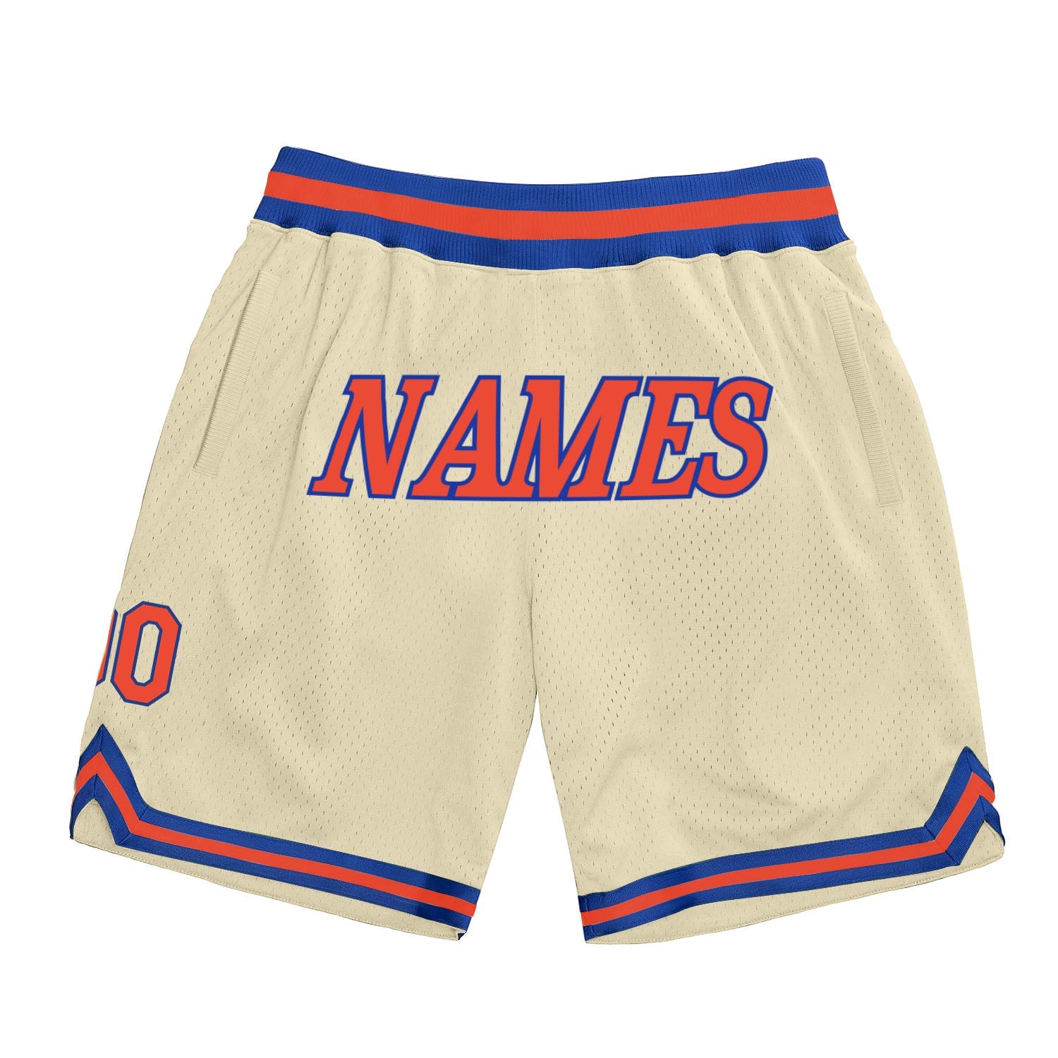 Custom Cream Orange Royal Basketball Shorts