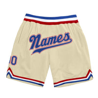 Custom Cream Royal Red Basketball Shorts