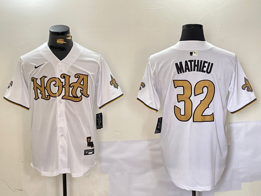 Men's New Orleans Saints Tyrann Mathieu #32 White Game Jersey1